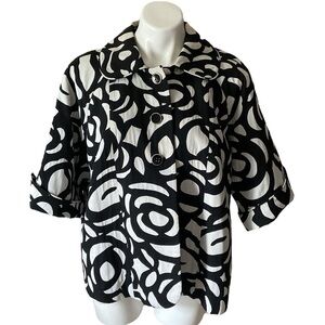 Madison Studio Black And White Mod Size 16W Swing Jacket Plus Size